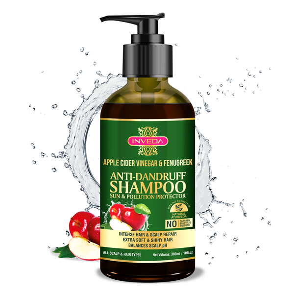 Inveda simple Anti-Dandruff Shampoo – Apple Cider Vinegar & Fenugreek | Sun & Pollution Protector