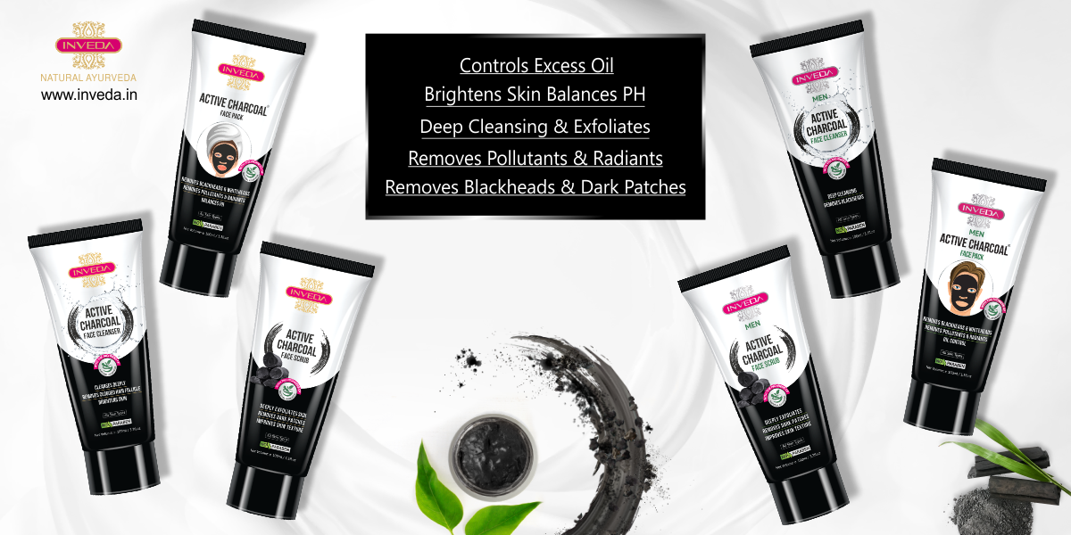 charcoal face mask for glowing skin, dark dpots and pigmentation of natural  activated charcoal pack of 3