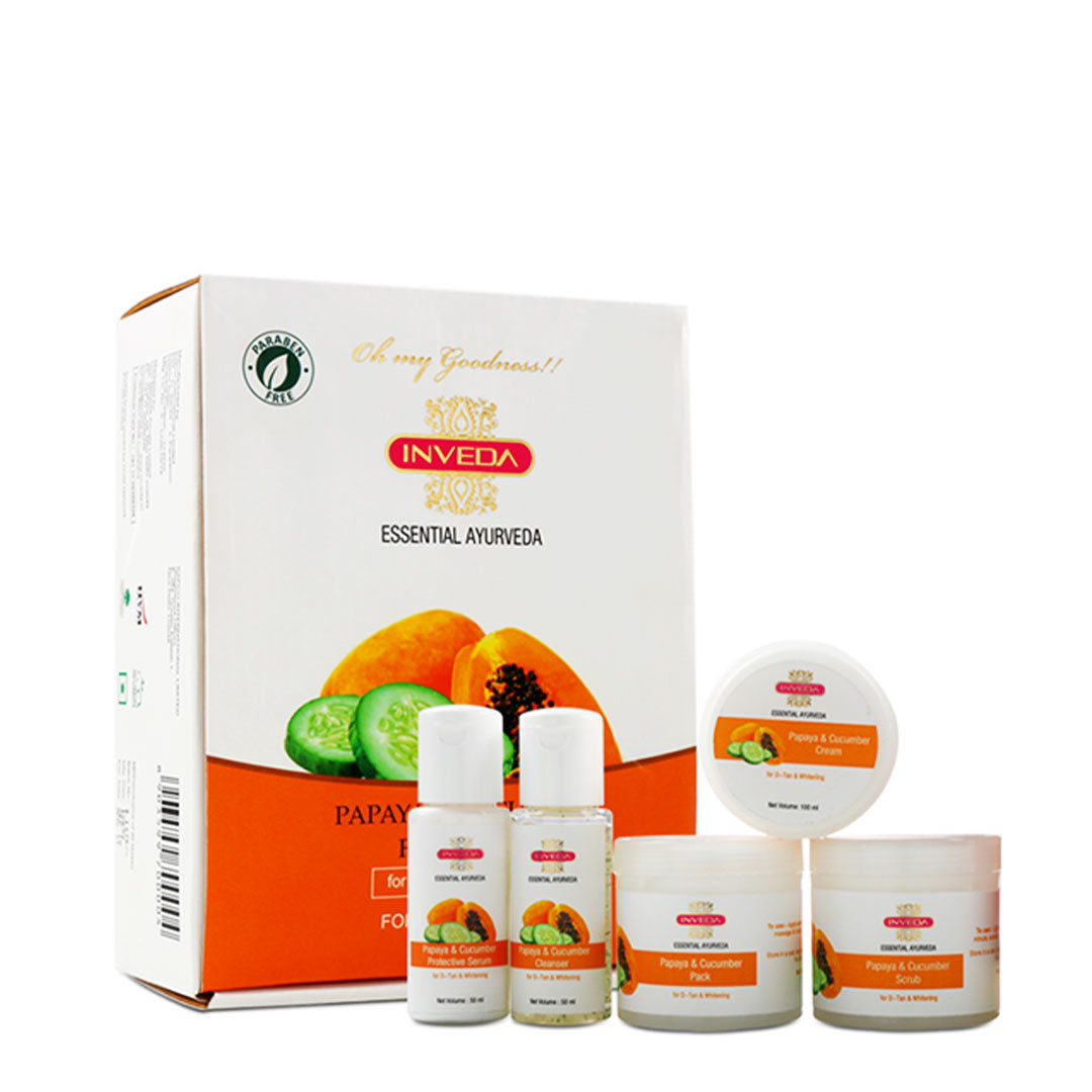 Inveda simple De-Tan & Whitening Facial Kit with Papaya & Cucumber