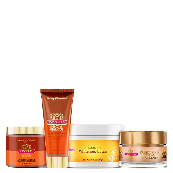 Inveda simple Kanti Kaya Brightening Kit | Saffron & Chironji