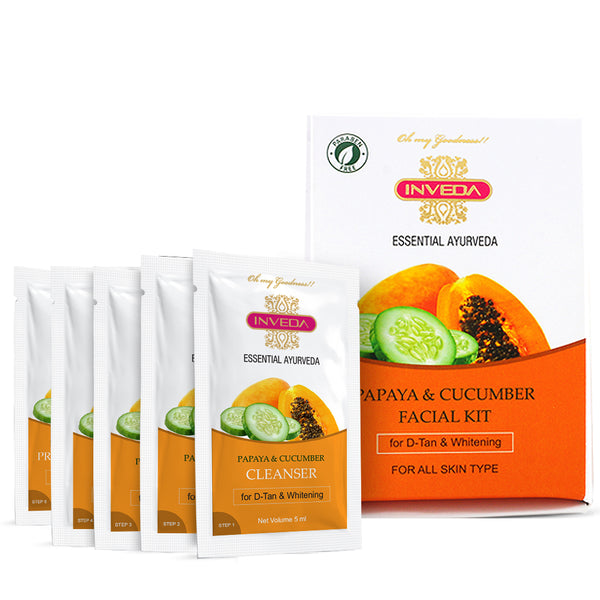 Inveda simple Papaya & Cucumber Facial Kit | De Tan & Whitening
